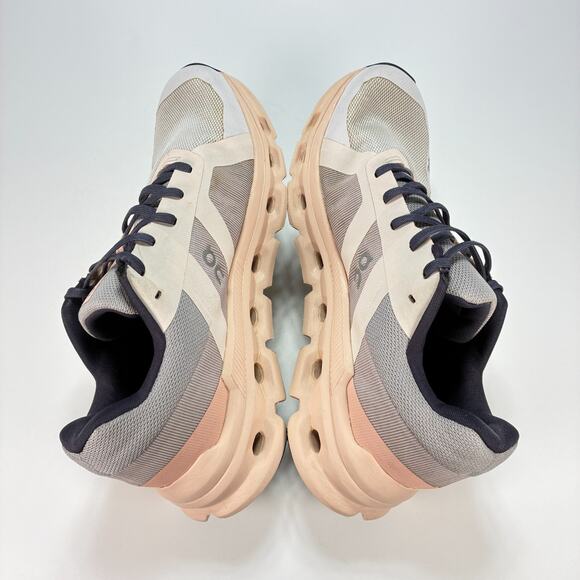 On Cloudrunner Gray Peach Athletic Lace Up Running Shoes 46.98078 Women's Sz 9.5 - Picture 8 of 12